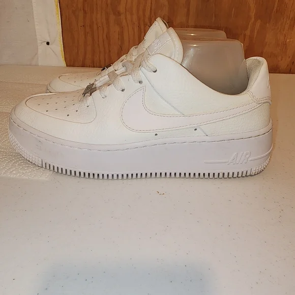 Nike Air Force 1 Women's White Sneakers - Picture 2 of 15